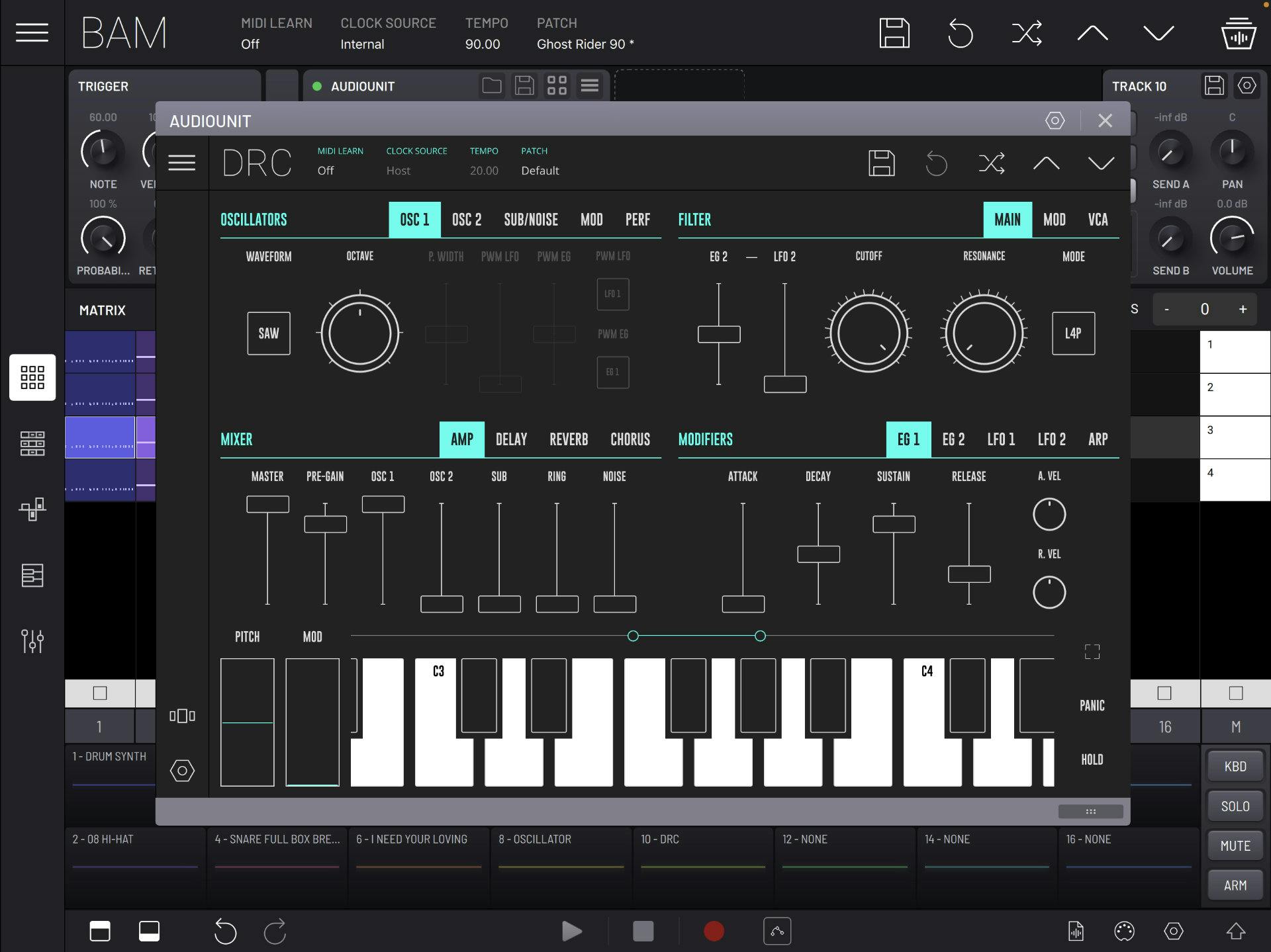 BAM - Beat Maker & Music Maker using external AUv3 unit screenshot